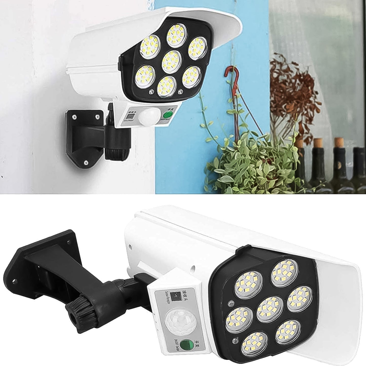 Solar Light Outdoor Motion Sensor Security Camera Shaped Dummy Wall Lamp (1 Pc) - Happy Price - Image 3
