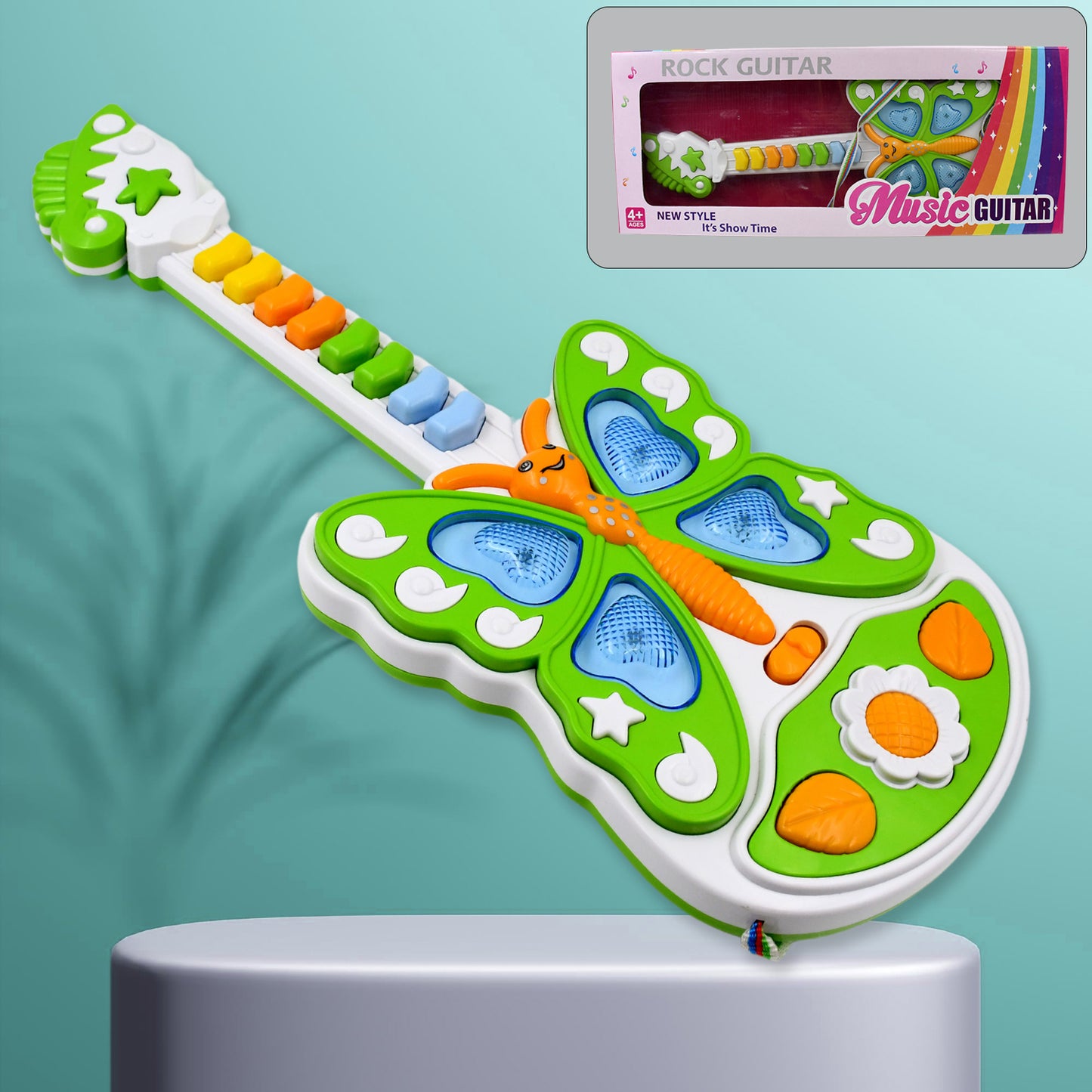 Butterfly Guitar Toy With Light And Music Toy (1 Pc Battery Not Included) - Happy Price - Image 2