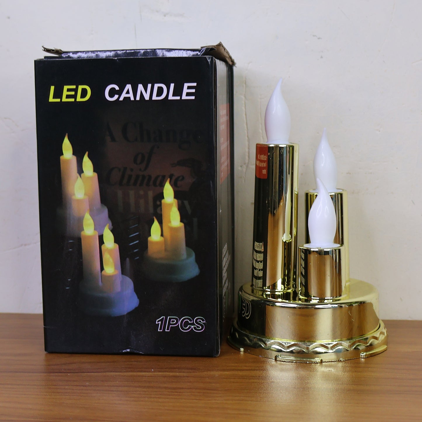 Golden Triple LED Flameless Candle Lamp (1 Pc) - Safe & Elegant Home Decor - Happy Price - Image 7