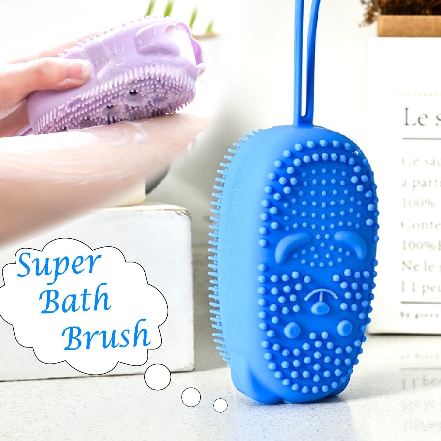 Silicone Bubble Bath Spa Super Soft Body Scrubbing Brush - Happy Price - Image 2