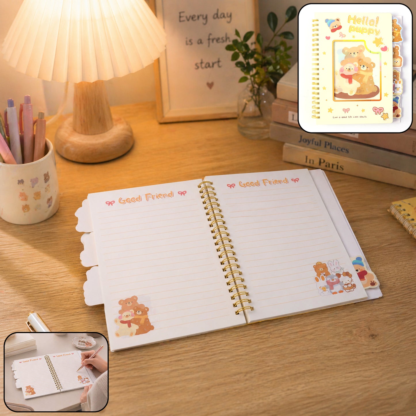 Cute Cartoon Spiral Notebook Diary 1 Pc, Lined Pages 54x196 MM - Great Price - Image 2