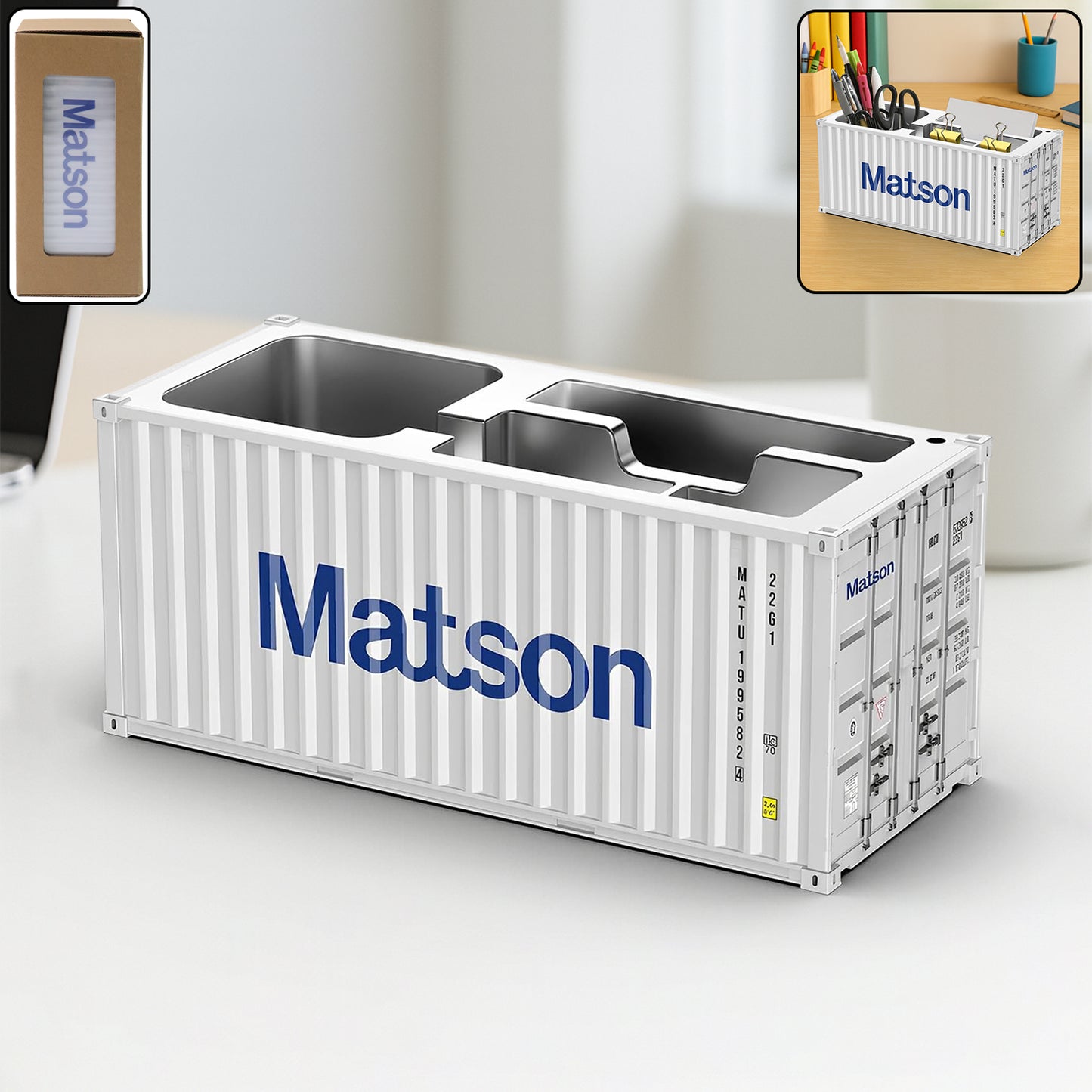 Container Style Multi-Compartment Desk Organizer (1 Pc) - Happy Price - Image 2