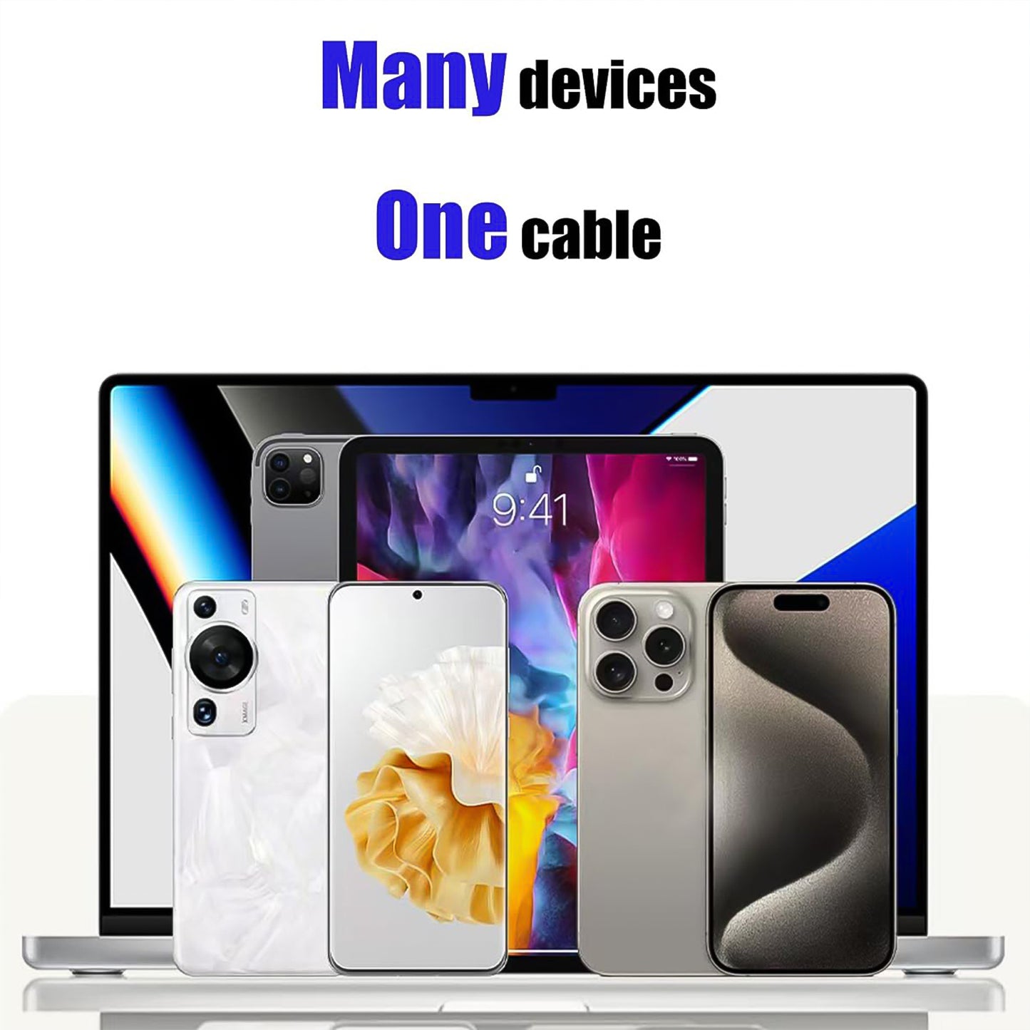 4 In 1 Spring Fast Charging Cable (1 Pc 1.5 Mtr Long) - Happy Price - Image 2