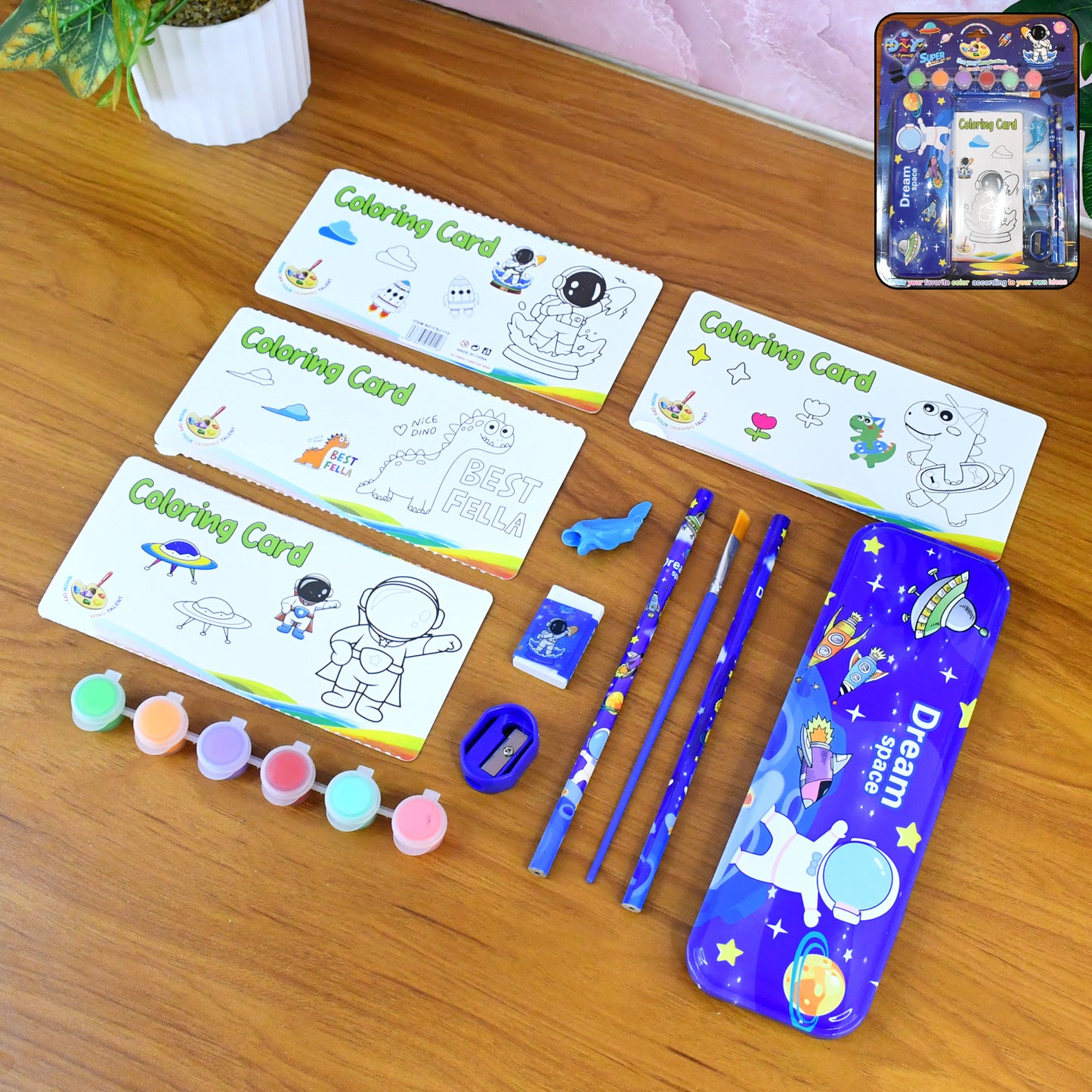 Space Adventure Kids Stationery Gift Set (1 Set) - Coloring Fun & Learning Kit - Happy Price - Image 3