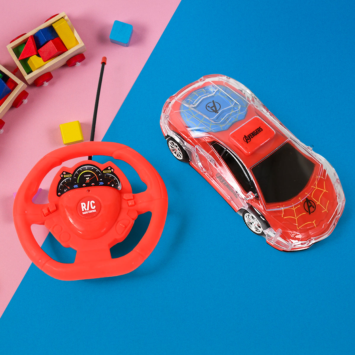 Plastic Remote Control Car Remote Control Racing Car With Two Function Backward And Forward. Handle Design Remote. Best Birthday Gift Birthday Return Gift With Rechargeable Battery For Car - Happy Price - Image 2