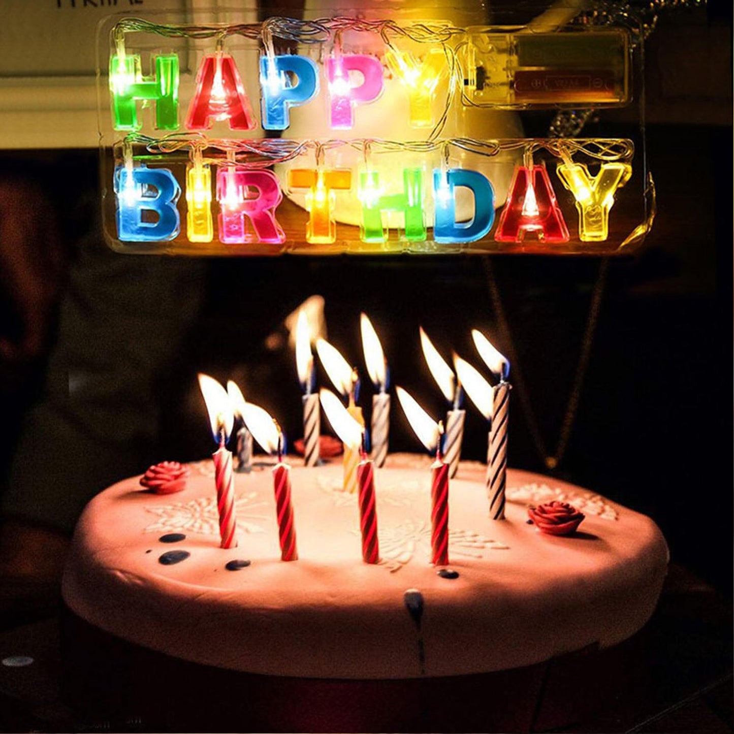 Decoratives Plastic Happy Birthday 13 Led Letter Battery Operated String Lights Outdoor String Lights (Multicolour) - Happy Price - Image 2