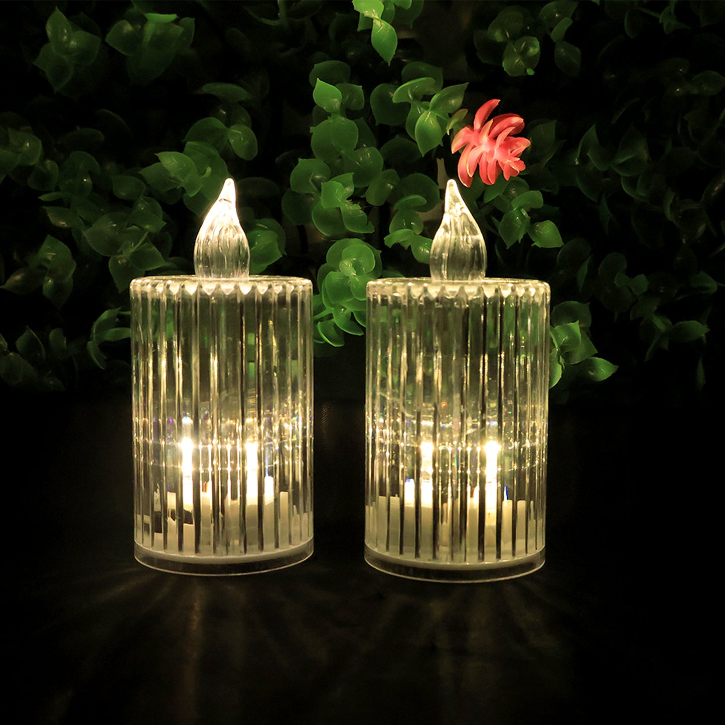 Set of 8 Crystal Effect LED Flameless Candles with Warm Flickering Light - Happy Price - Image 5