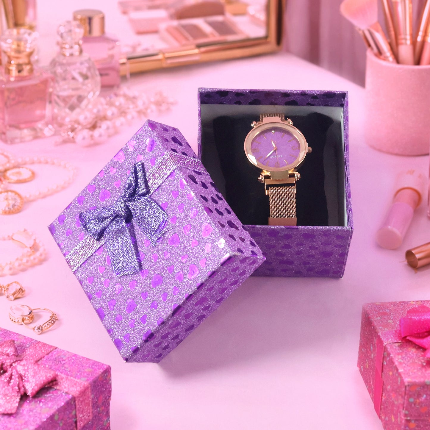 Elegant Analog Ladies Wrist Watch with Stylish Dial & Premium Gift Box - Happy Price - Image 2