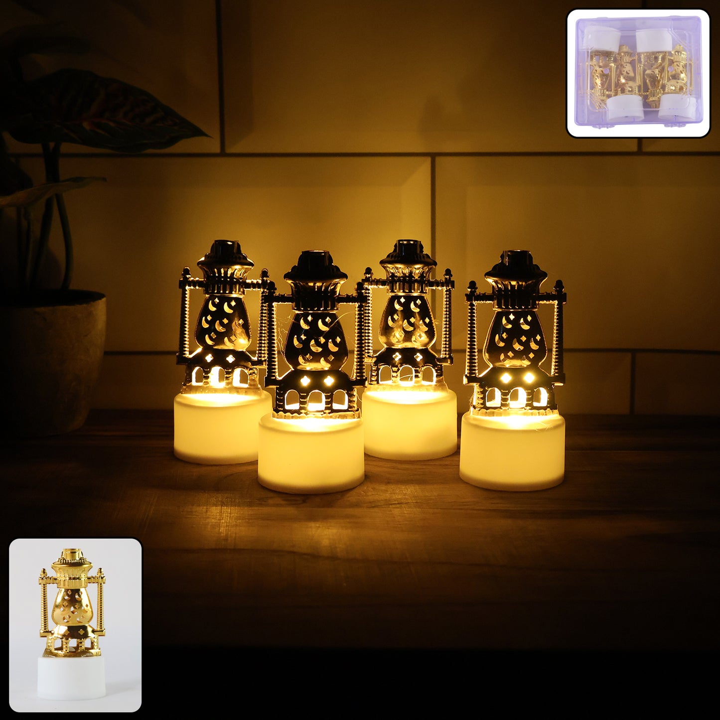 Set of 4 LED Lantern Style Flameless Tealights - Warm Flickering Glow - Happy Price - Image 7