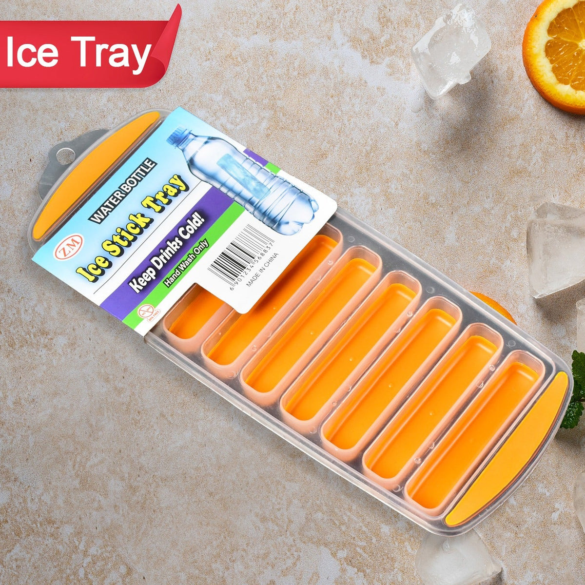 Silicone Bottom Ice Stick Tray for Water Bottles - Easy Push Out Narrow Cubes - Great Price - Image 1