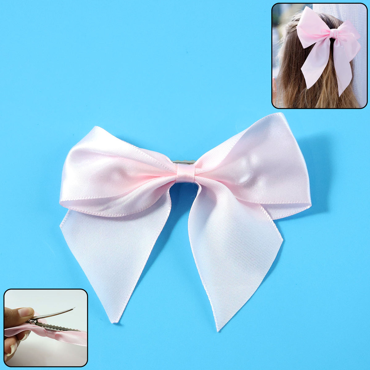 Satin Bow Hair Clip for Girls & Women - 1 Pc Elegant Hair Accessory - Happy Price - Image 2