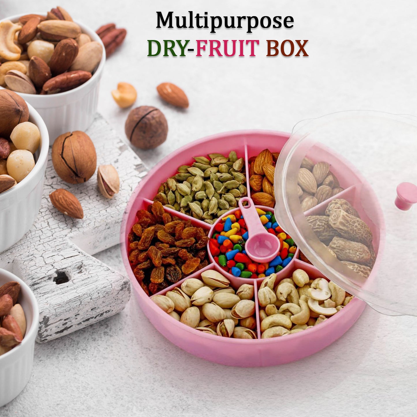 Multipurpose Dry-fruit And Masala Box With Single Spoon. - Happy Price - Image 2
