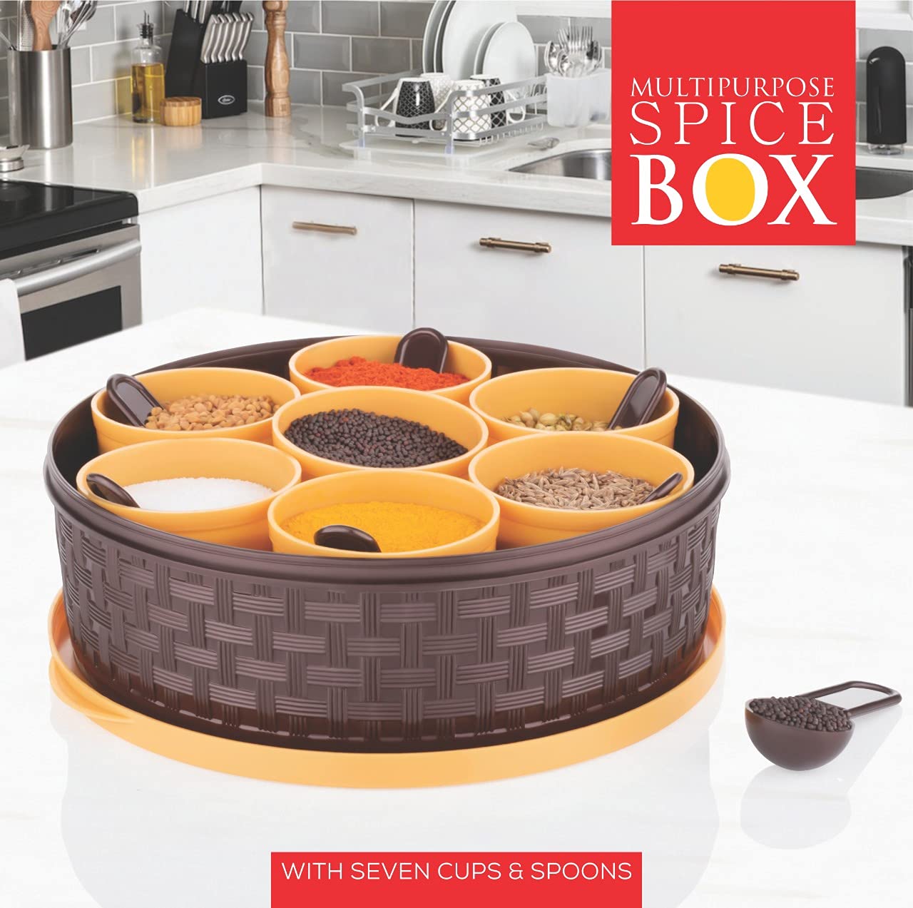 Round Plastic Masala Spice Box - Happy Price - Image 3