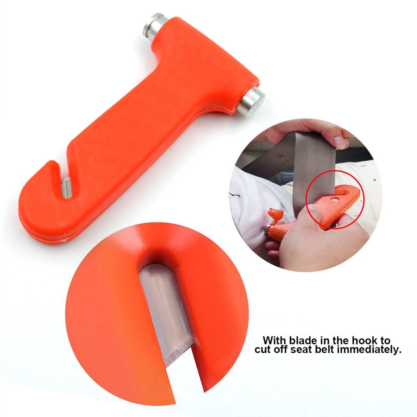 Car Safety Hammeremergency And Rescue Toolcar Window Breaker And Seatbelt Cuttersafety Hammer Emergency Rescue Toolcar Window Breaking Seat Belt Cutter (1 Pc) - Happy Price - Image 3
