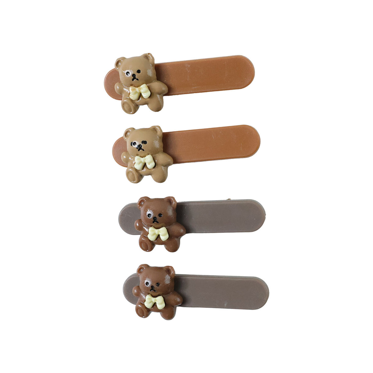 Cute Teddy Bear Snap Hair Clips - 4 Pc Set - Happy Price - Image 4