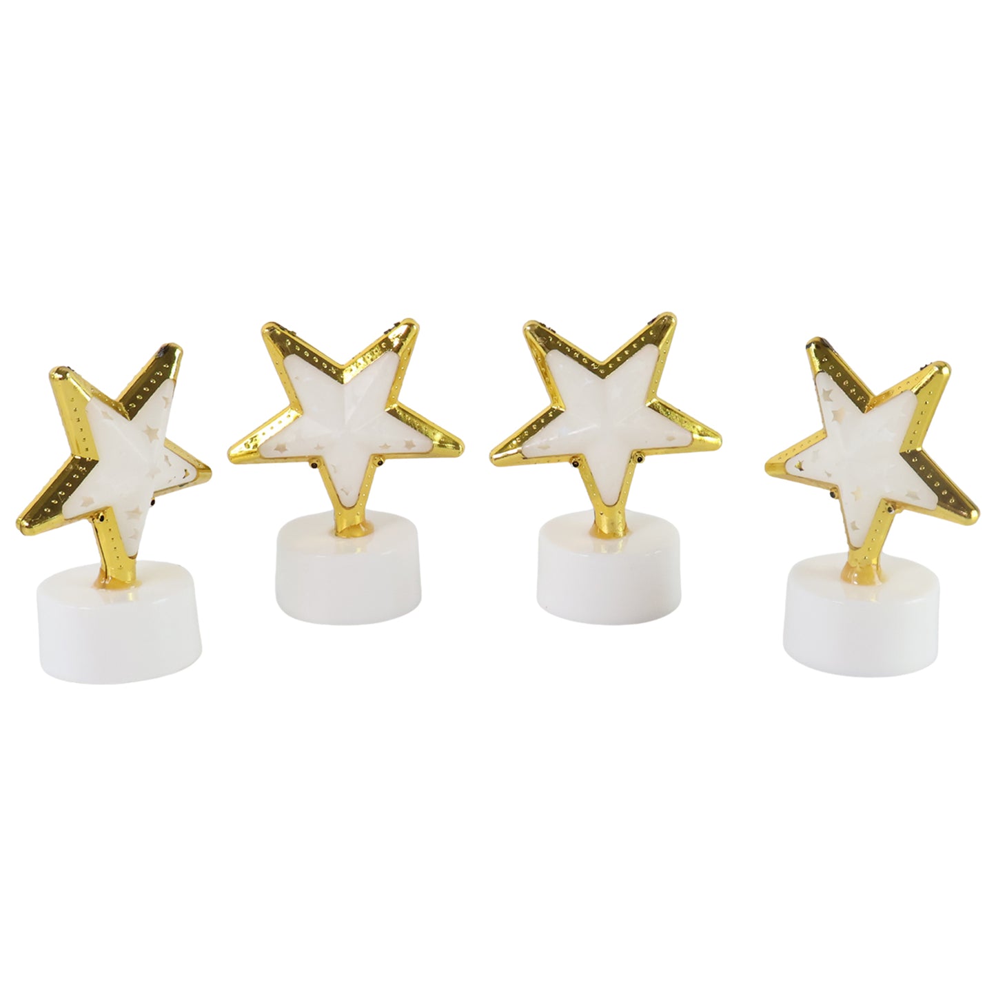Set of 4 Star Shaped Flameless LED Candles for Festive Decor - Happy Price - Image 2