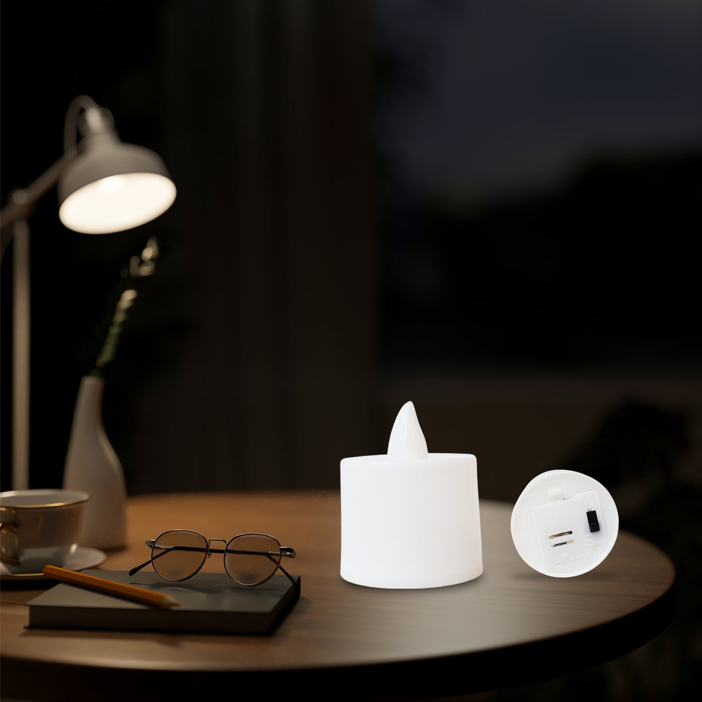 24 Pc Blue LED Flameless Tea Light Candles for Festive Decor - Happy Price - Image 4