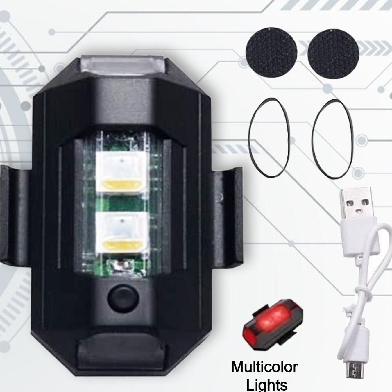 Mini Led Strobe Lights Waterproof Lights Lightweight Rgb Led Lights Drone Strobe Lights Veicle Anti-collision Strobe Light Bike Motocycle Lights Usb Recharge Multi-colors - Happy Price - Image 1