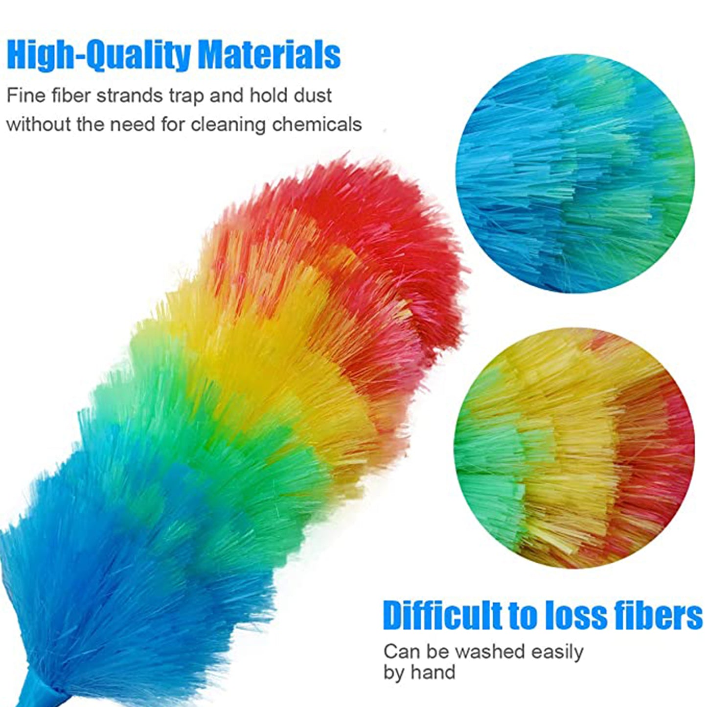Colorful Feather Duster Microfiber Duster For Cleaning Dusting Stick Dusting Brush - Happy Price - Image 7