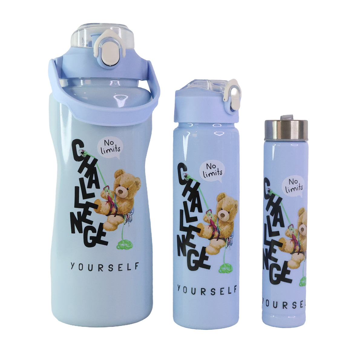 3-Piece Water Bottle Set: 2000ml, 900ml, 300ml - Leak-Proof & Portable - Happy Price - Image 2