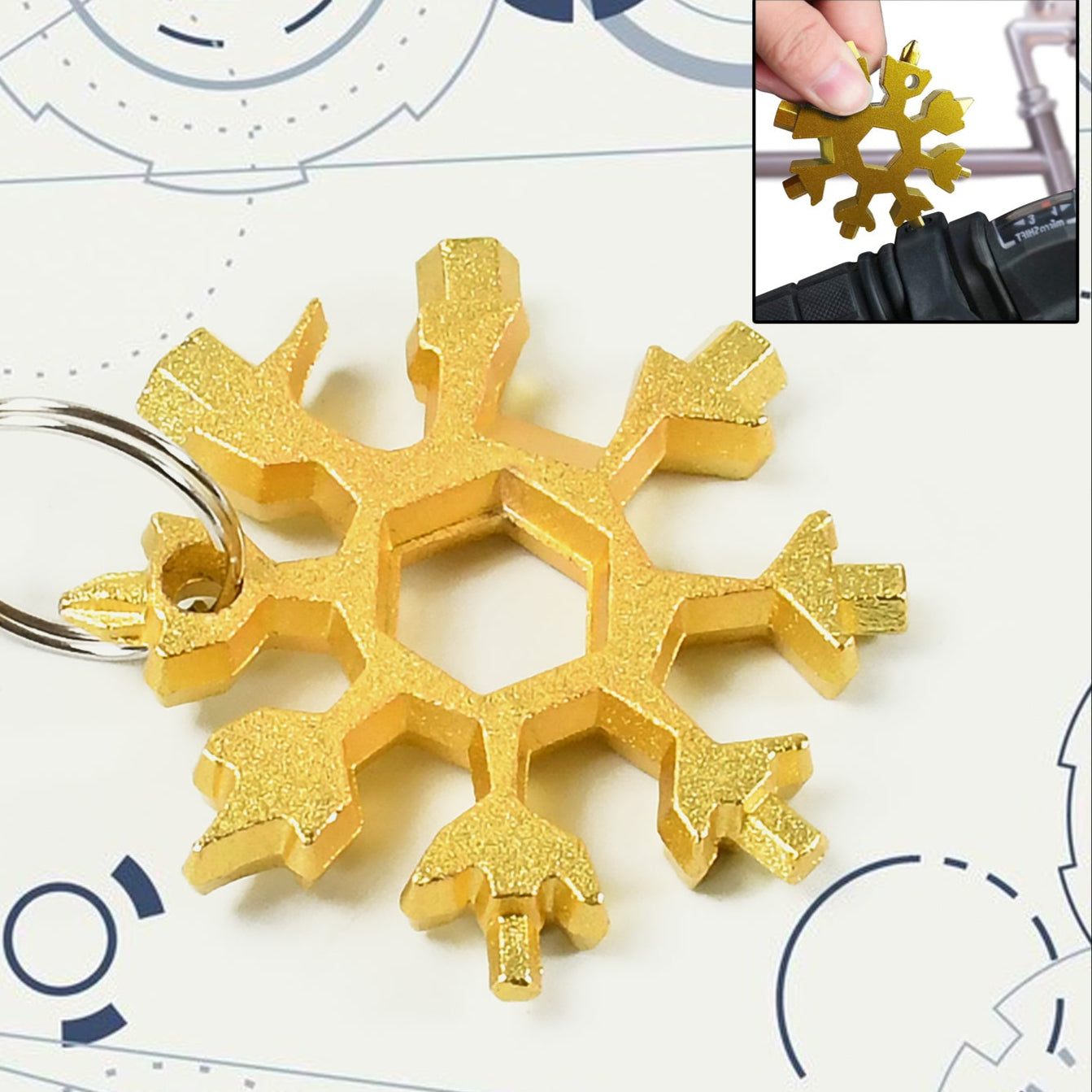 Durable Portable 18 In 1 Snowflake Multi-tool Snowflake Bottle Opener Flat Phillips Screwdriver Kit Wrench - Happy Price - Image 1