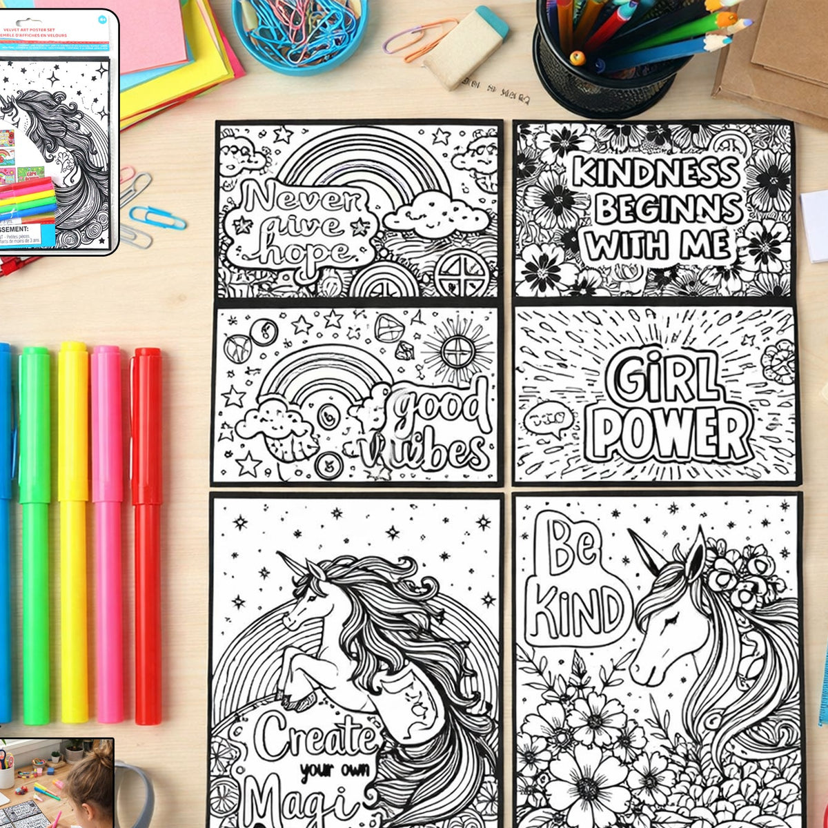 Creative Kids Activity Poster Set for Colouring & Fun (11 Pc) - Happy Price - Image 1