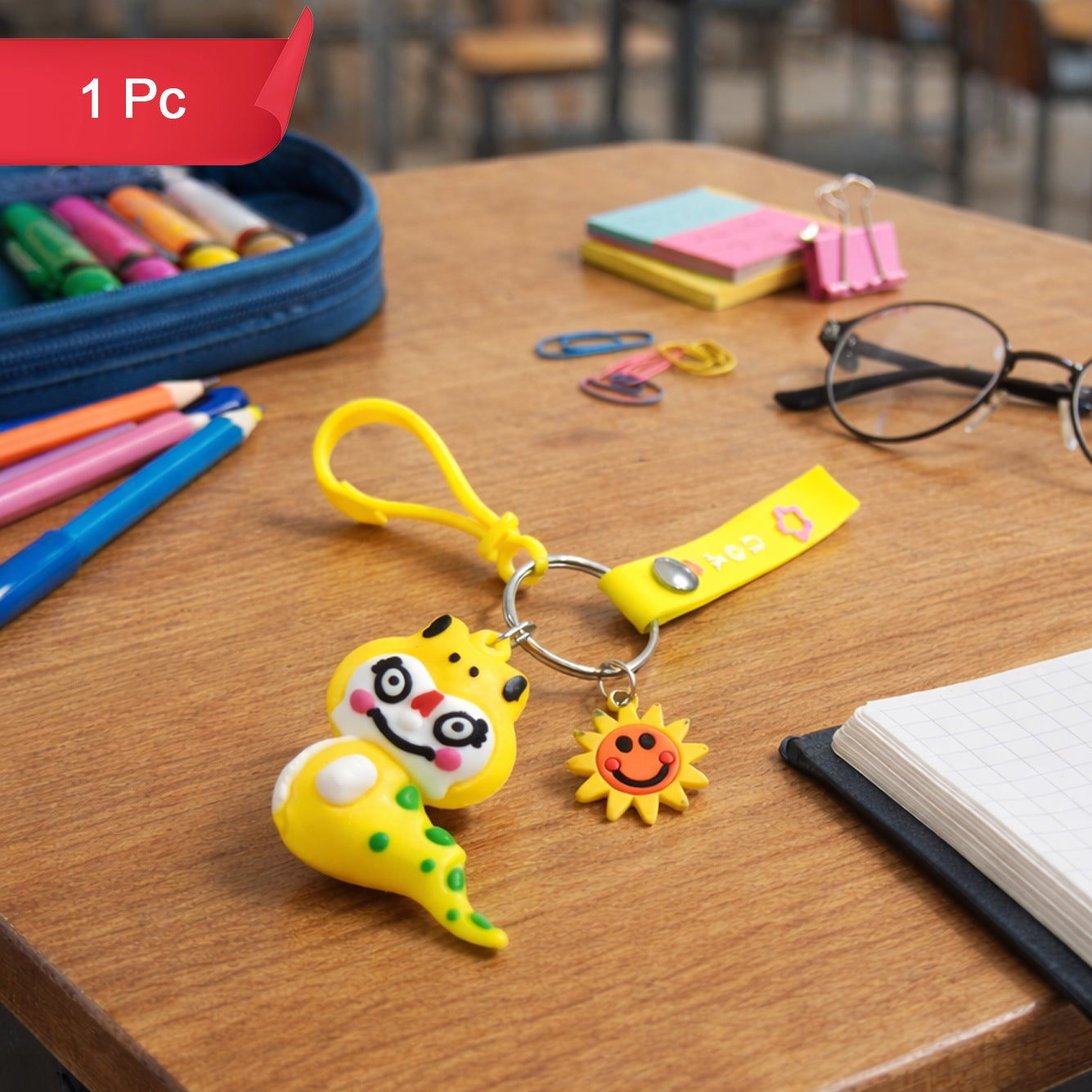 Cute Cartoon Dinosaur Style Keychain With Strap And Decorative Charm (1 Pc)