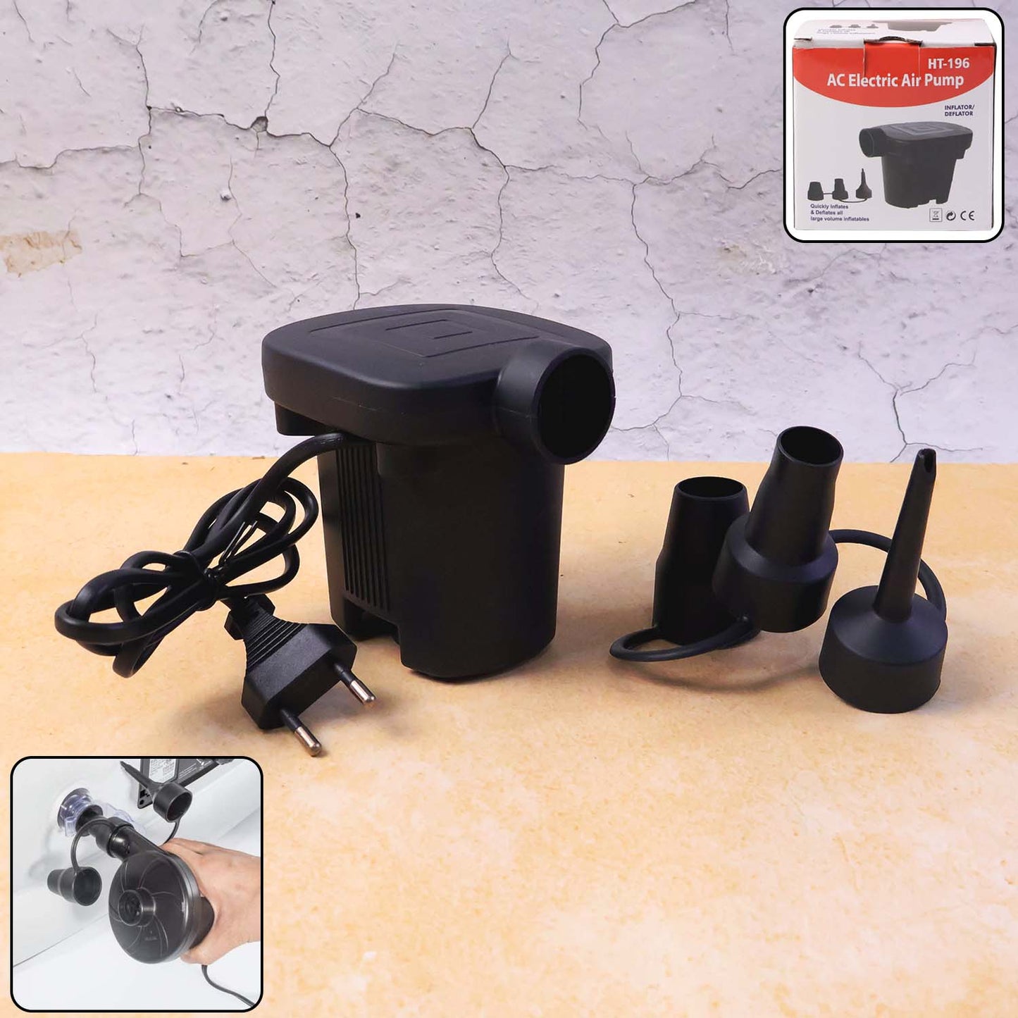 Electric Air Pump with 3 Nozzles for Balls and Balloons - Happy Price - Image 2