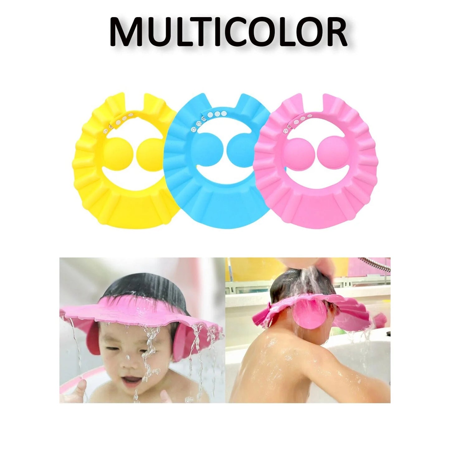 Adjustable Safe Soft Bathing Baby Shower Hair Wash Cap For Children Baby Bath Cap Shower Protection For Eyes And Ear - Happy Price - Image 3