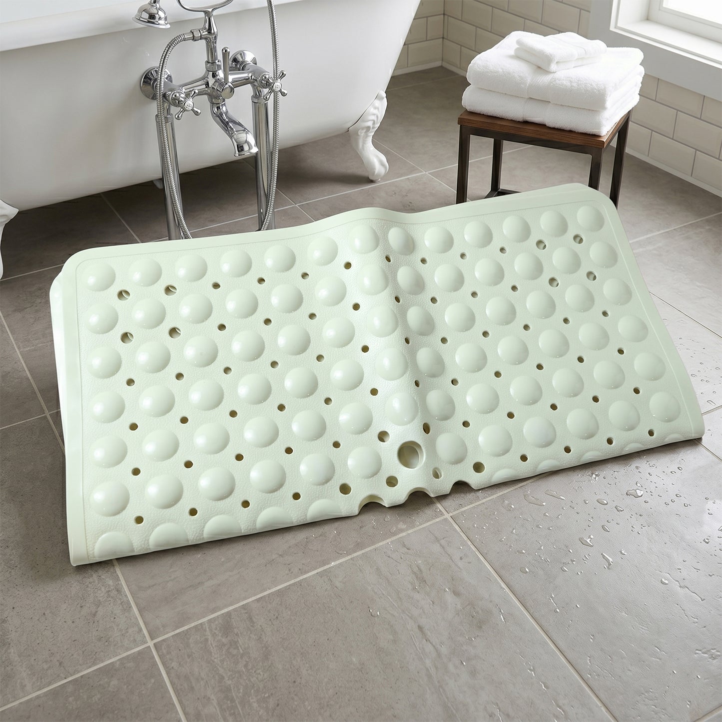 Square Anti-Slip Bath Mat with Suction Cups - 53x53 Cm, 1 Pc - Great Price - Image 6