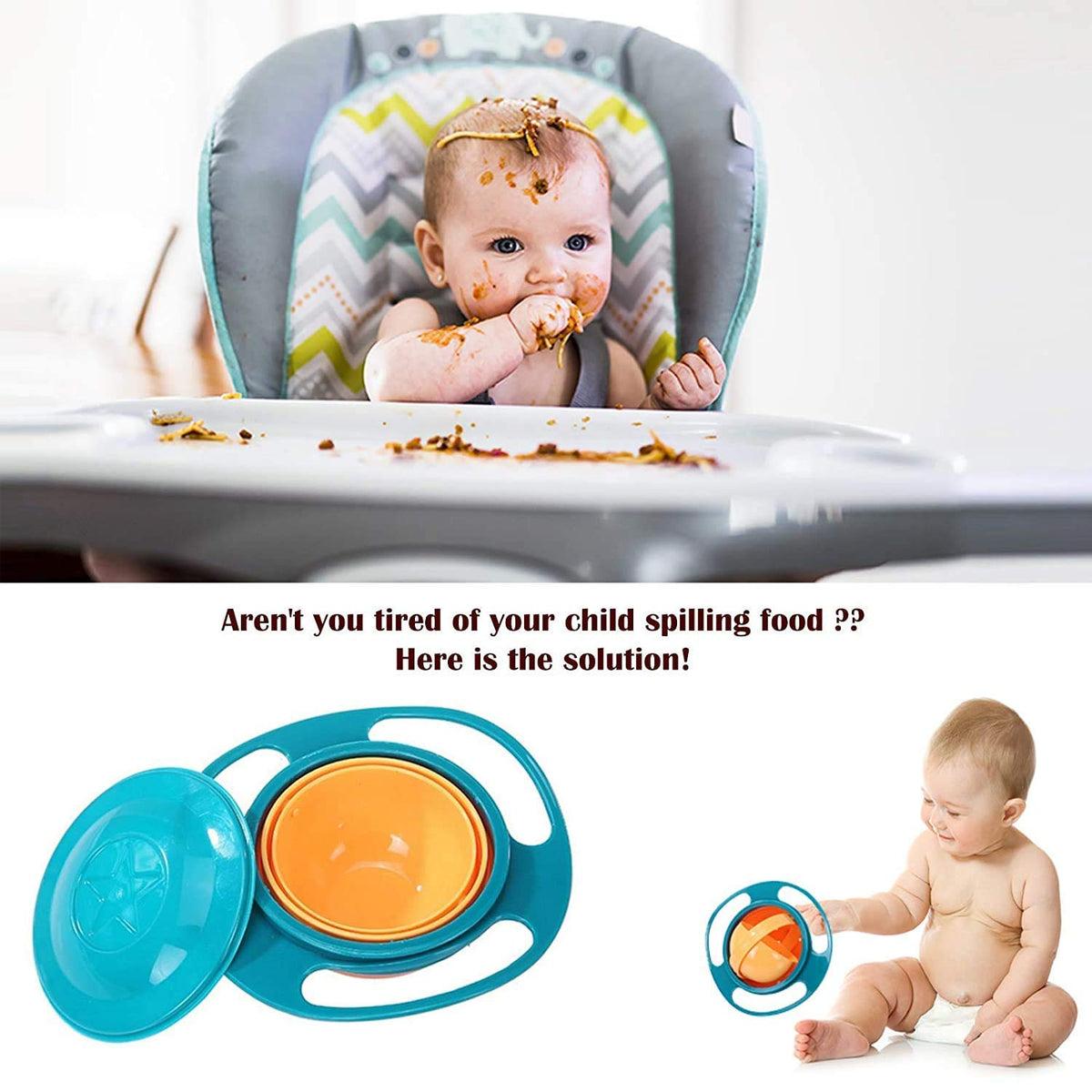 b Rotating Baby Bowl Used For Serving Food To Kids And Toddlers Etc. - Happy Price - Image 2