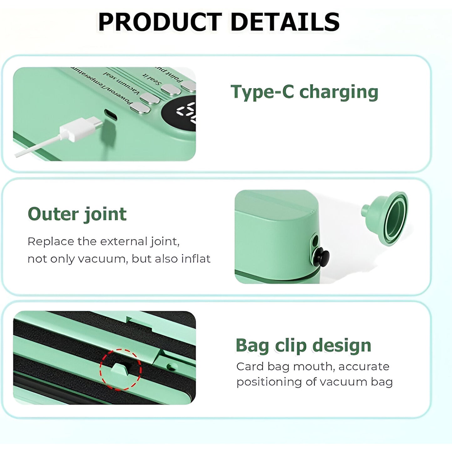 Rechargeable Electric Vacuum Sealer Machine - Happy Price - Image 4