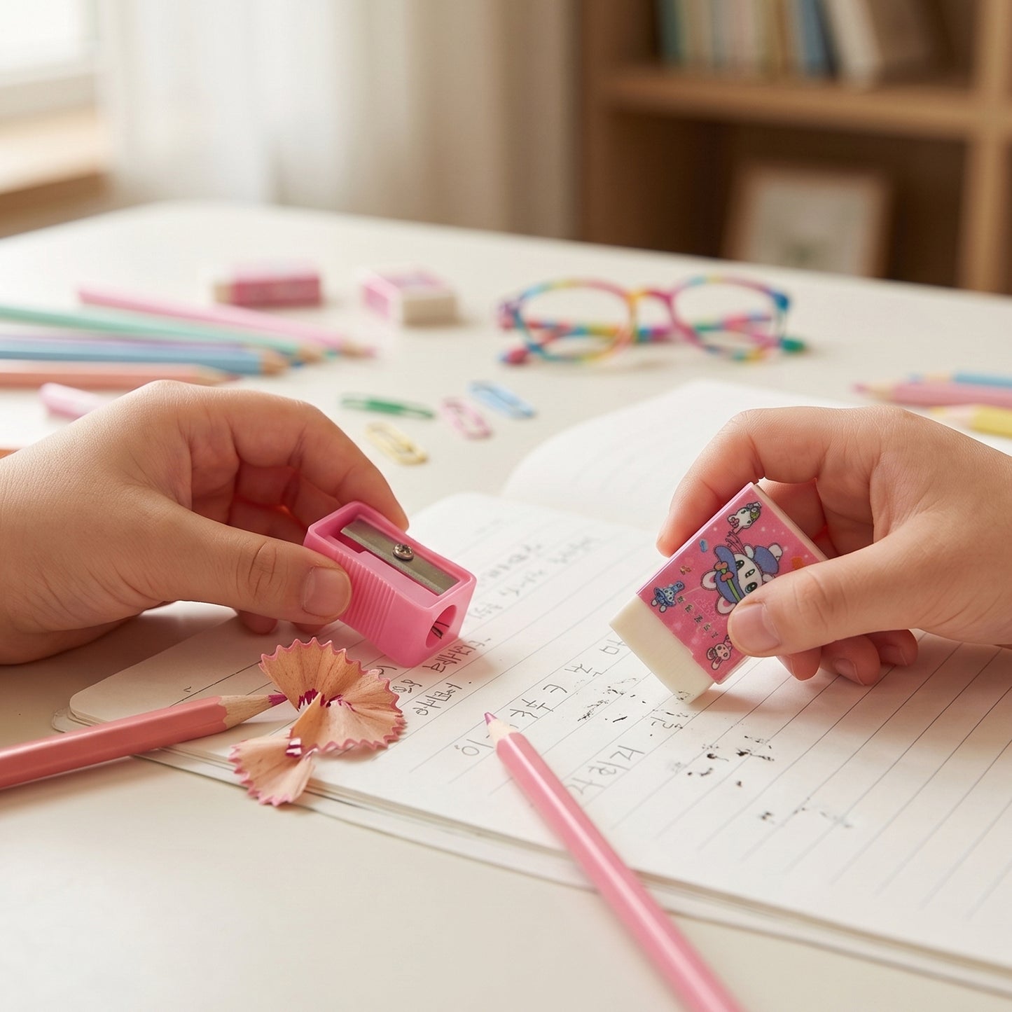 5-in-1 Kids School Stationery Kit with Flexible Pencils & Cartoon Prints - Happy Price - Image 3