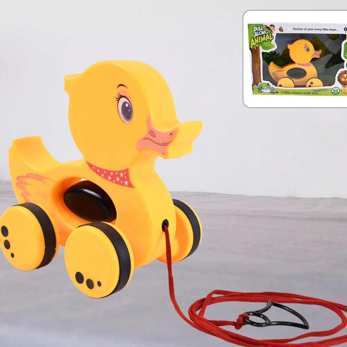 Pull Along Toy With Attractive Design Developmental Toy For 1-year-old Girl Boy (Duck) - Happy Price - Image 1