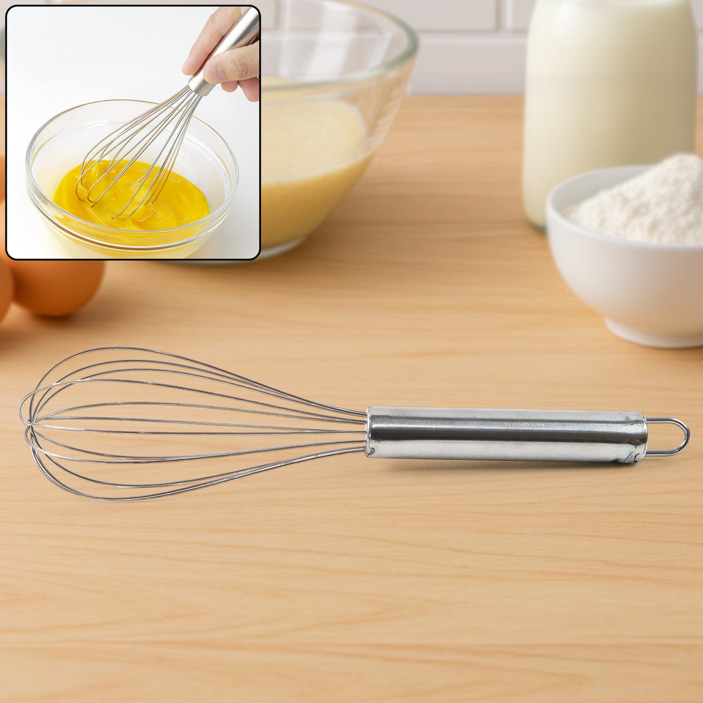 Medium Stainless Steel Balloon Whisk (24cm 1 Pc) - Happy Price - Image 3