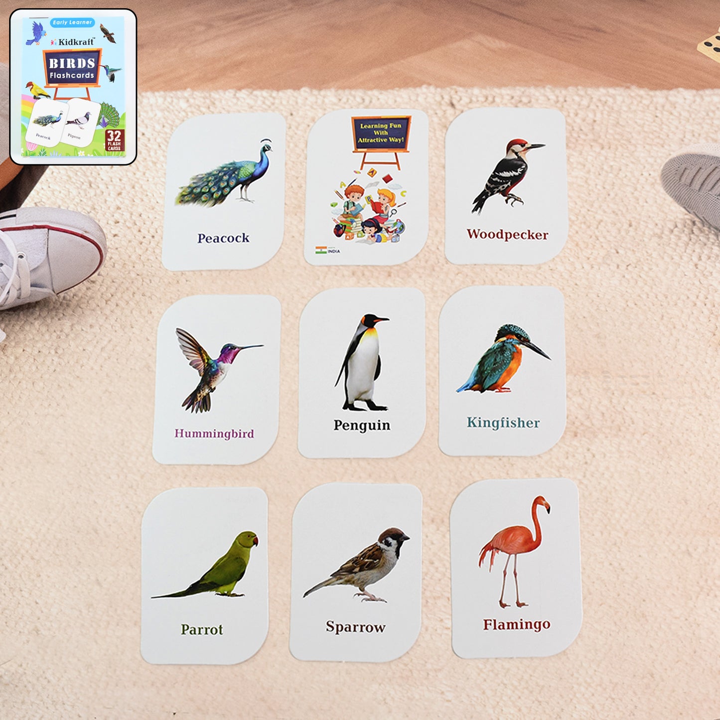 Kidkraft Early Learner Educational Flashcards 32 Birds - Happy Price - Image 7