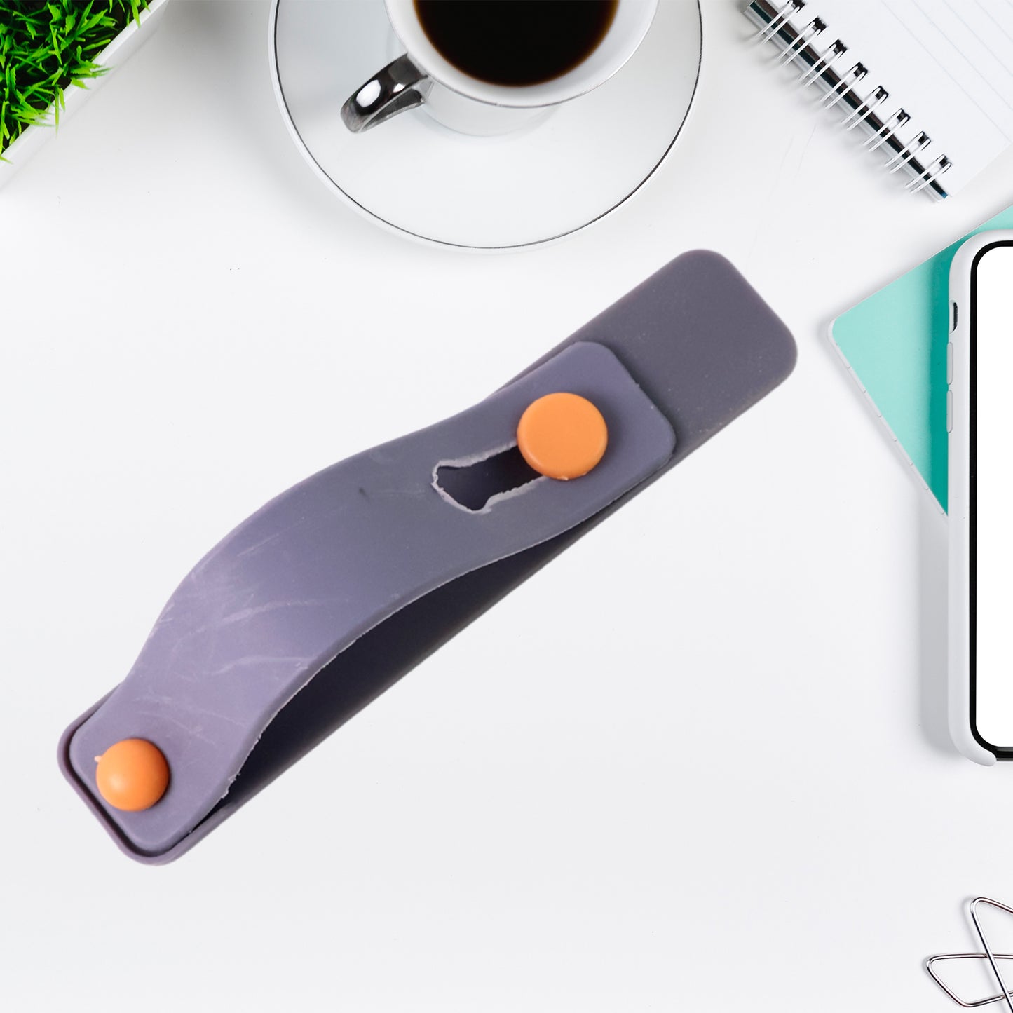 Dark Grey Phone Loop Finger Holder Phone Grip Straps Silicone Phone Finger Strap (1 Pc) - Happy Price - Image 4