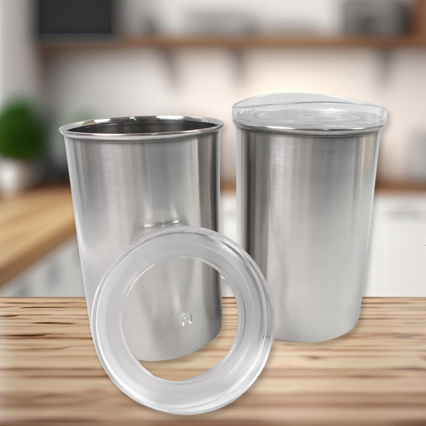 Multipurpose Stainless Steel Airtight Containers With See Through Lid (2 Pc Set 1000 Ml) - Happy Price - Image 3