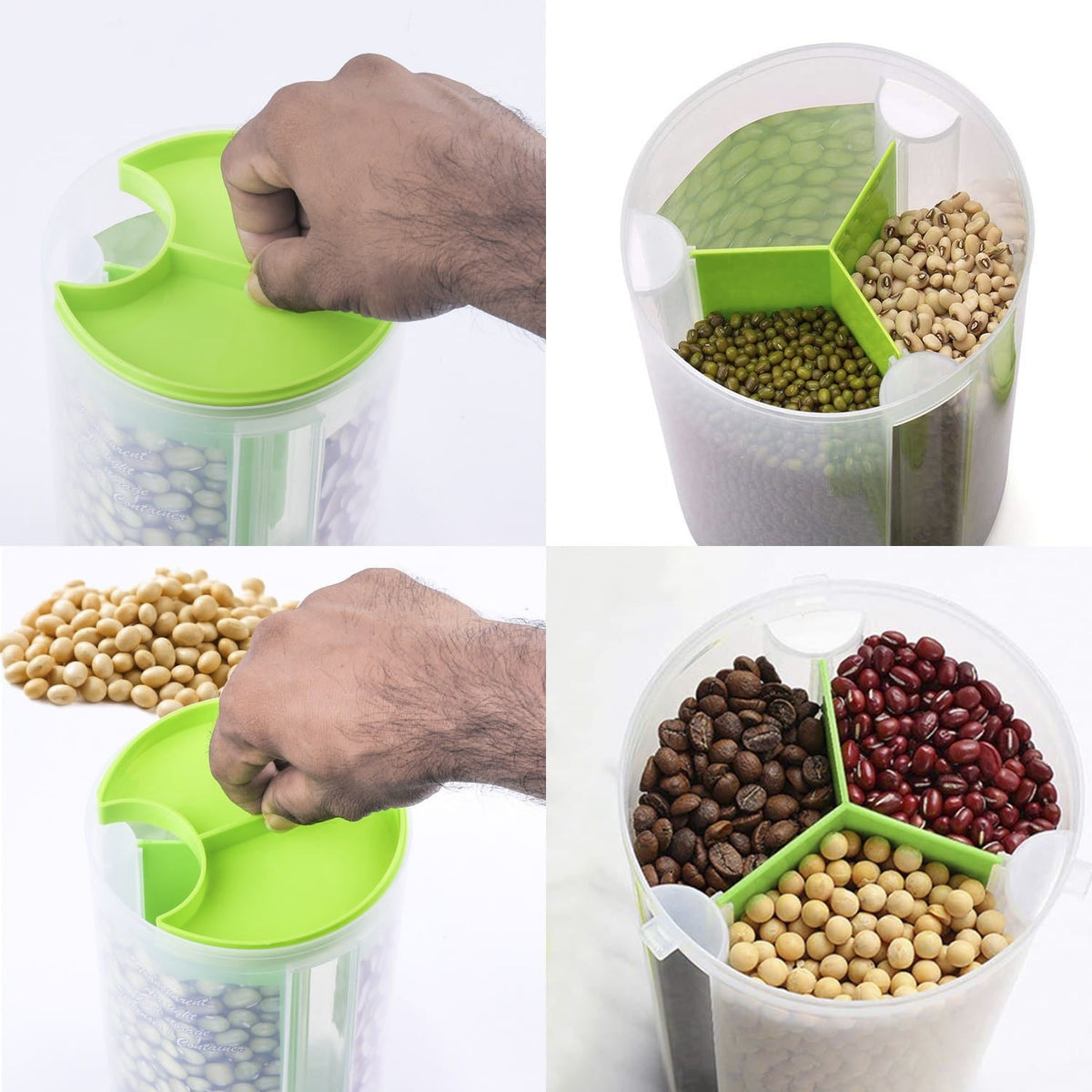3 In 1 Transparent Air Tight Storage Dispenser Container (With Color Box) - Happy Price - Image 5