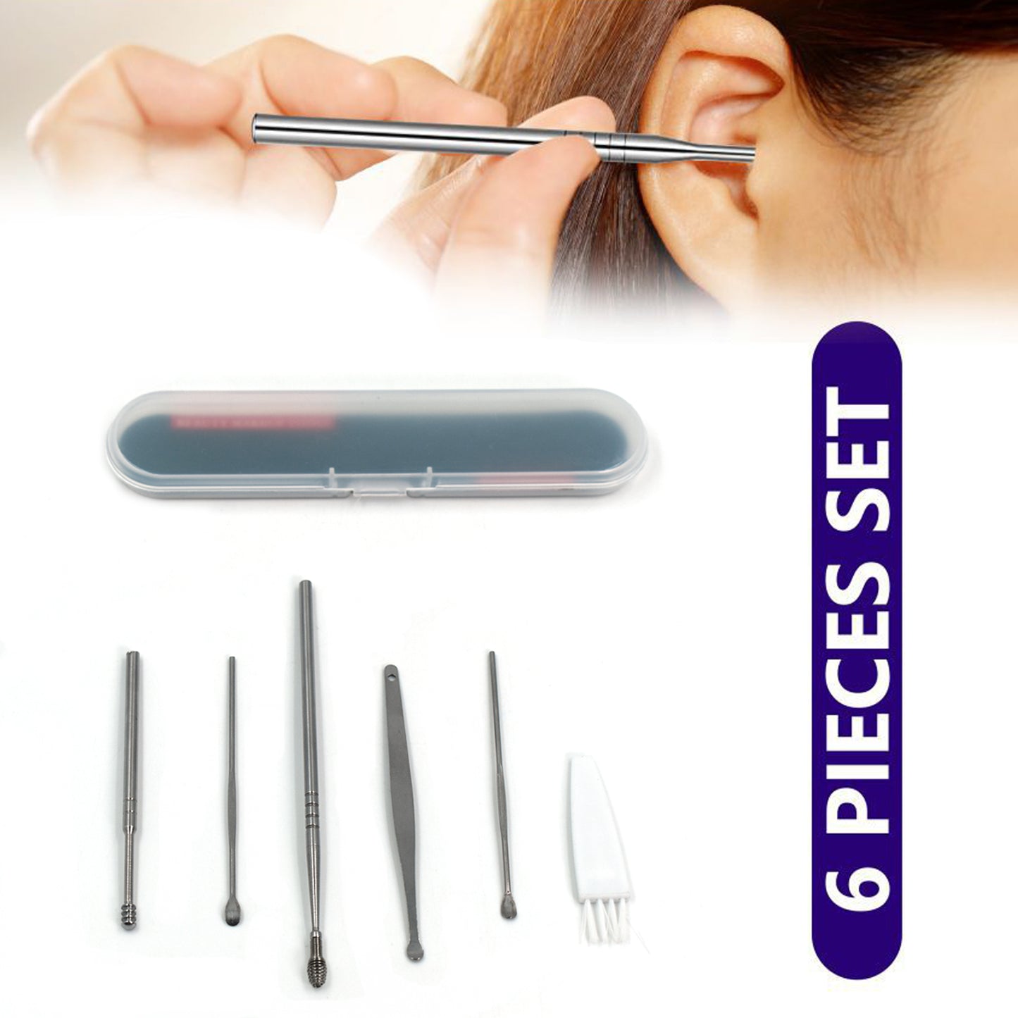 6pcs Earwax Removal Kit Ear Cleansing Tool Set Ear Curette Ear Wax Remover Tool - Happy Price - Image 2