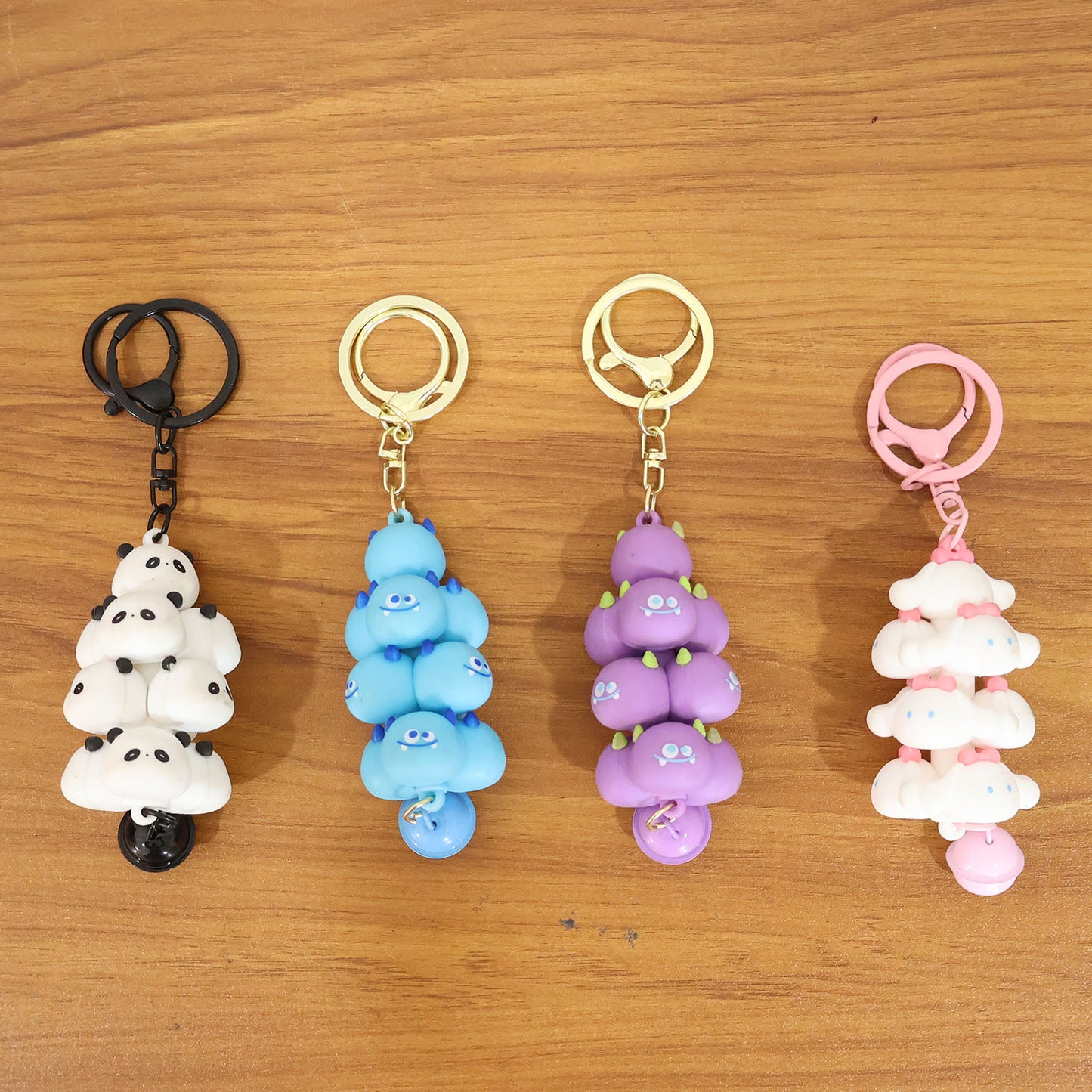 Cute Cloud Stack Keychain with Bell - 1 Pc Mix Color Bag Charm - Happy Price - Image 7