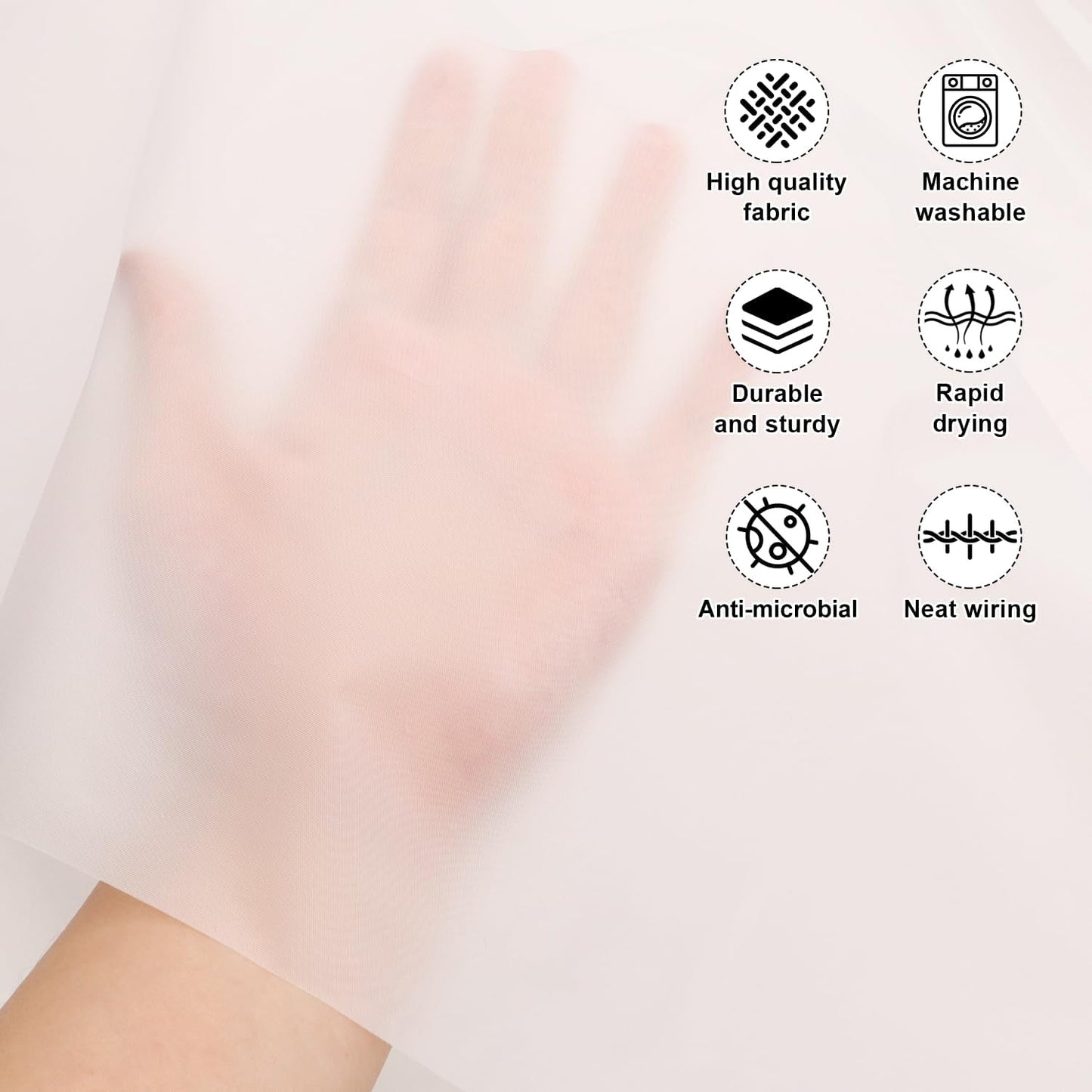 Waterproof Frosted Shower Curtain - 51x79 Inch Privacy Liner with Rings - Happy Price - Image 4