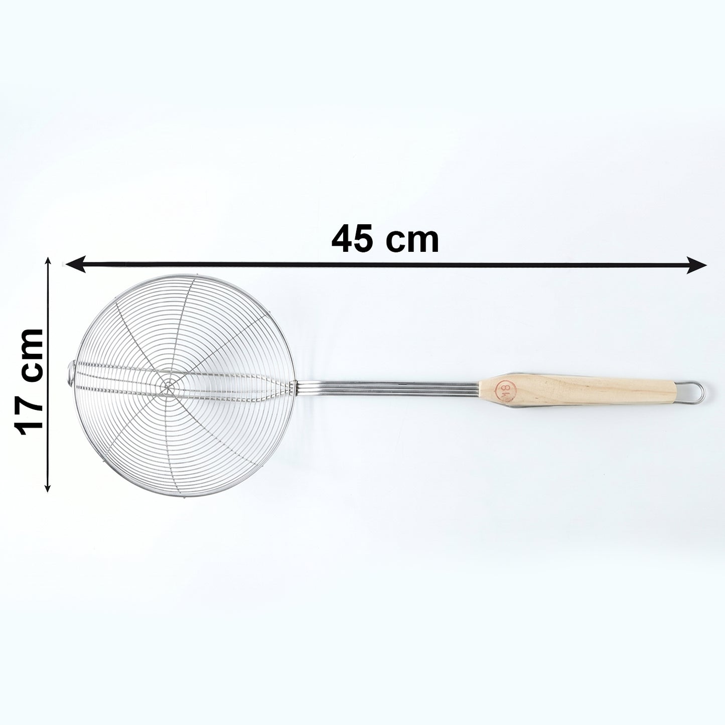Stainless Steel Frying Skimmer with Wooden Handle - 45cm Length, 1 Pc - Great Price - Image 5
