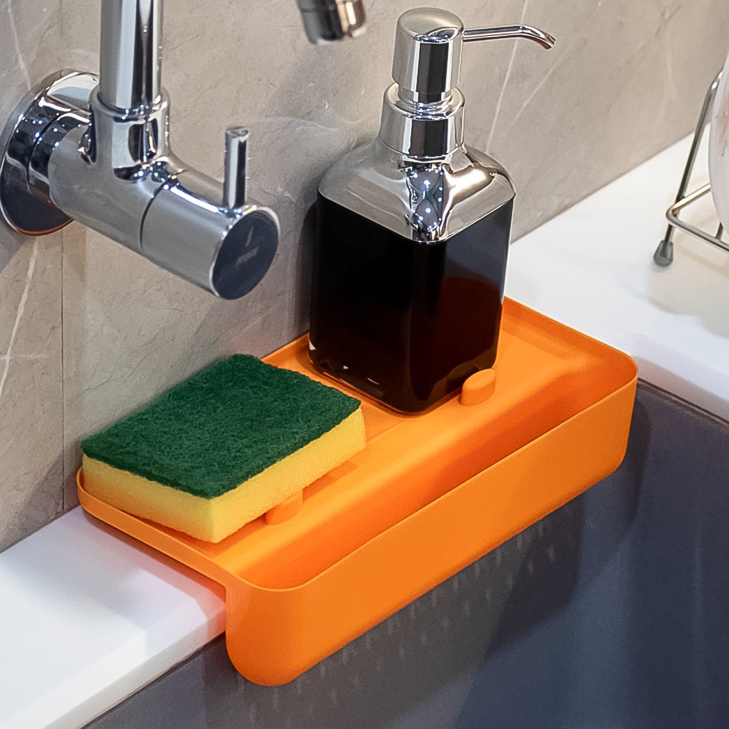 Multi Functional Drainer Shelf Sink Storage Holder Sink Colander Strainer Basket (1 Pc) - Happy Price - Image 3