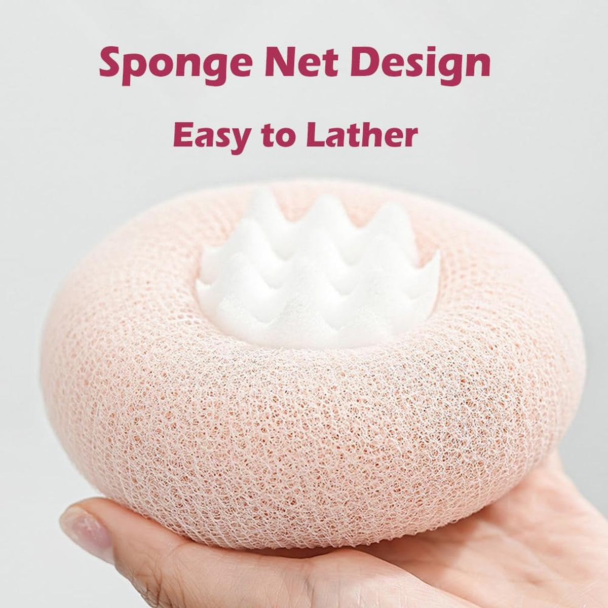 Soft Round Bath Scrubber with Foam Grip - 1 Pc - Happy Price - Image 6