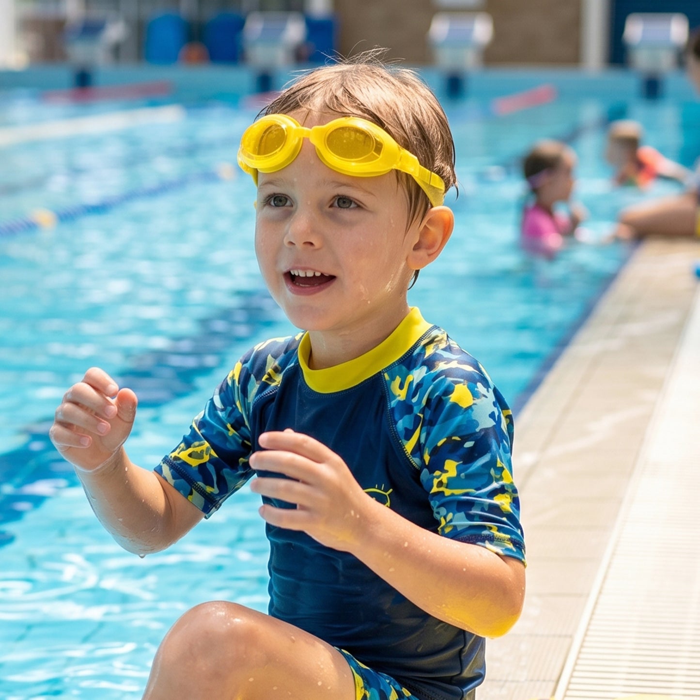 Kids Colorful Swimming Goggles With Anti-leak Seal And Adjustable Strap 1 Pc