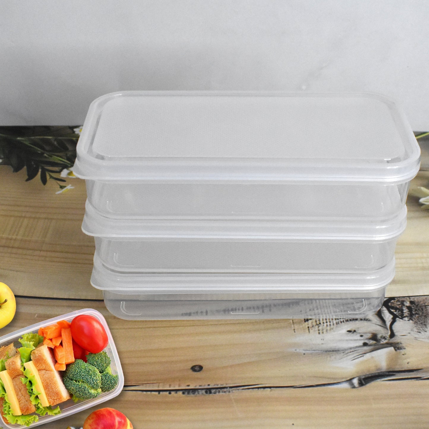 Plastic Square Lunch Box Kitchen Containers Set (3 Pcs Set) - Happy Price - Image 2