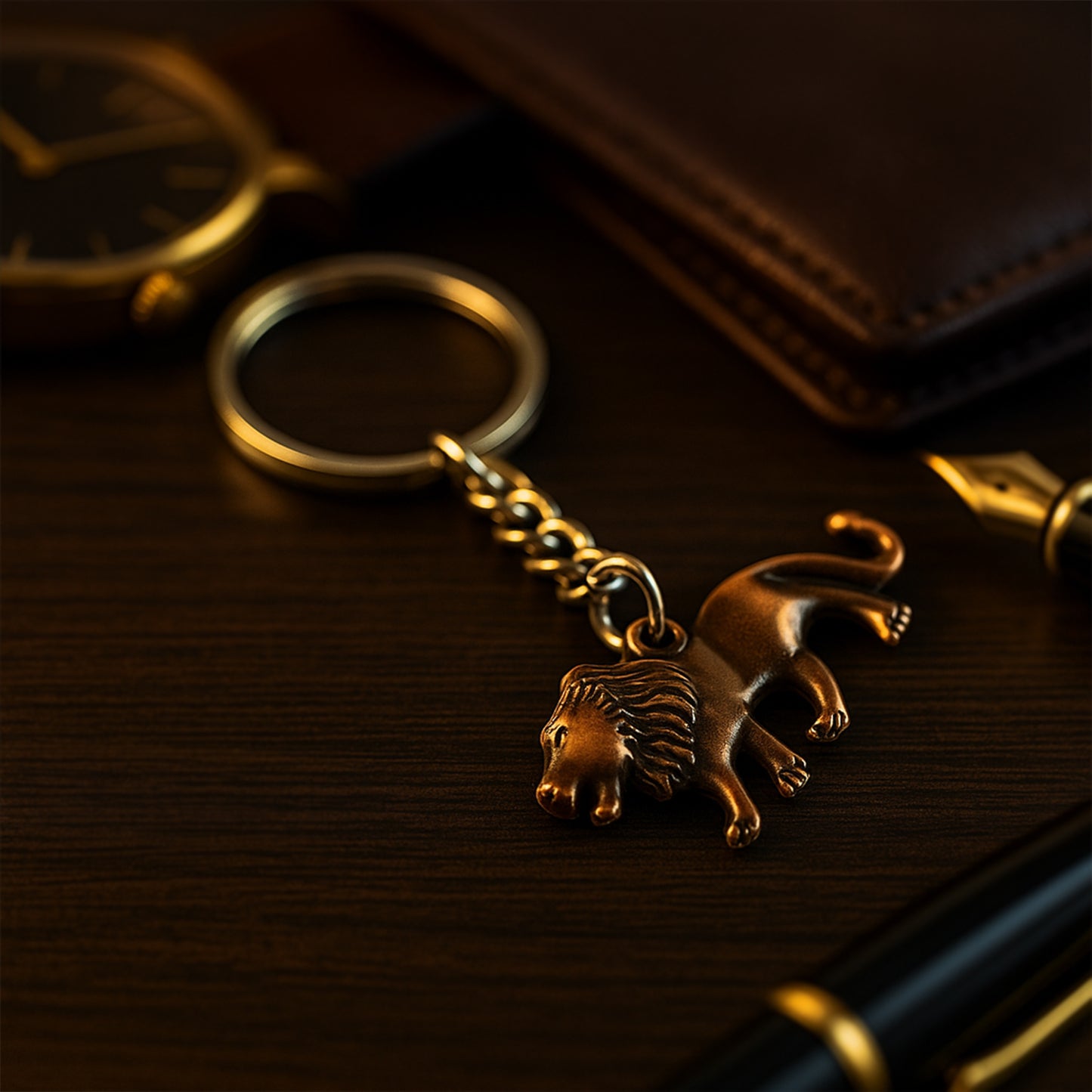 Walking Lion Metal Keychain - Antique Finish, 1 Pc - Happy Price - Image 4