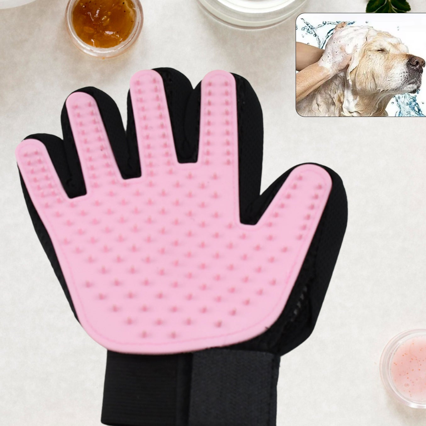 Pink True Touch Gloves Gloves Bathing Tool (1 Pc) - Happy Price - Image 2