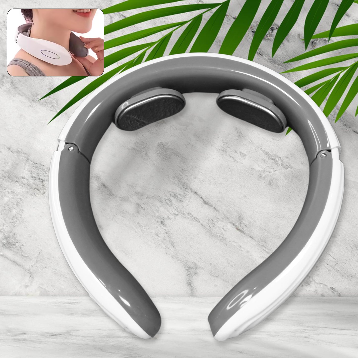 2 Heads Smart Electric Neck And Back Pulse Massager (1 Pc Mix Design) - Happy Price - Image 2